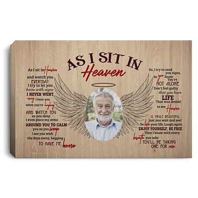 Personalized Photo As I Sit In Canvas, White, 0.75'' Framed Canvas