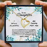67 HG_ To My Daughter Be There For You MOM Forever Love Necklace (Gold) 3