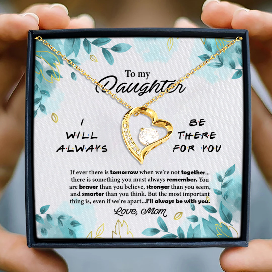 67 HG_ To My Daughter Be There For You MOM Forever Love Necklace (Gold) 3