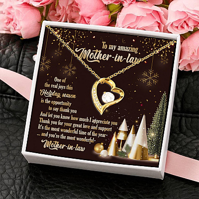 Alternative view of To My Amazing Mother In Law You're The Most Wonder Full Mother In Law Christmas Gift Forever Love Heart Pendant Necklace