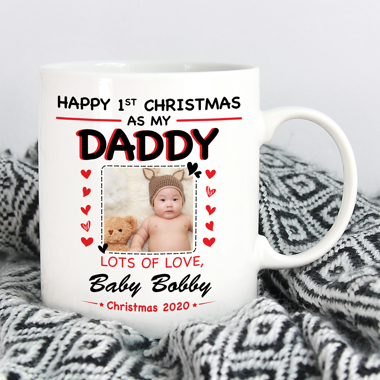 7VT. Happy First Christmas Mug mk2