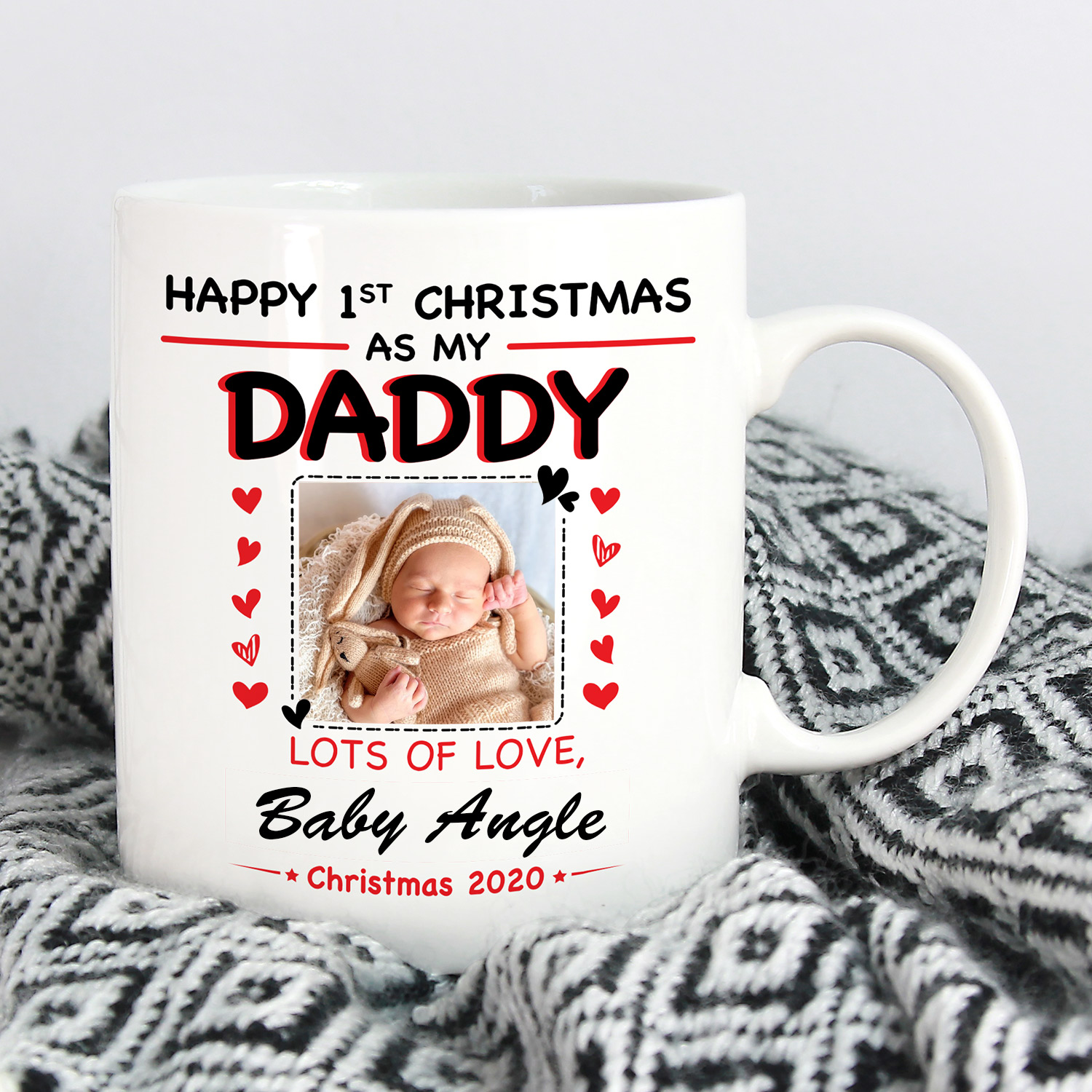 7VT. Happy First Christmas Mug mk3