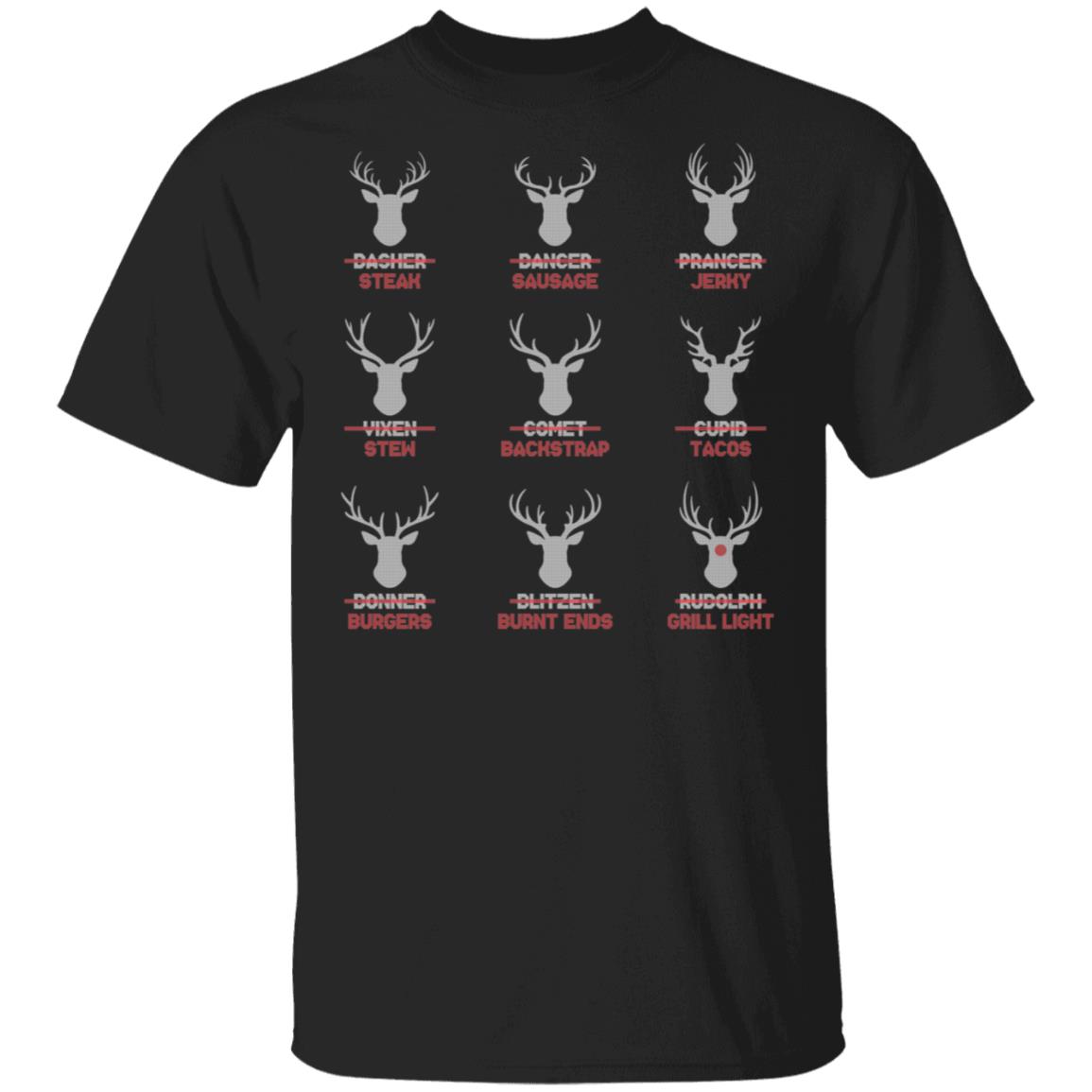 All of Santa's Reindeer, Black, Unisex T-Shirt