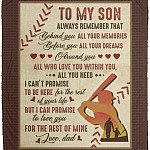 From Dad To My Son Always, White, Cozy Plush Fleece Blanket - 50x60