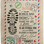 Letter To My Bonus Dad, White, Cozy Plush Fleece Blanket - 50x60