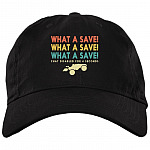 What A Save Hat, Black, Brushed Twill Dad Cap