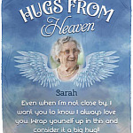 Custom Photo Hugs from Heaven Memorial Blanket, White, Cozy Plush Fleece Blanket - 50x60