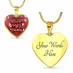 Cardinal Bird Daddy's Girl I Used To Be His Angel Heart Pendant Necklace - Red Cardinal Dad Daughter Necklace - Heart Luxury Necklace (Gold Plated)