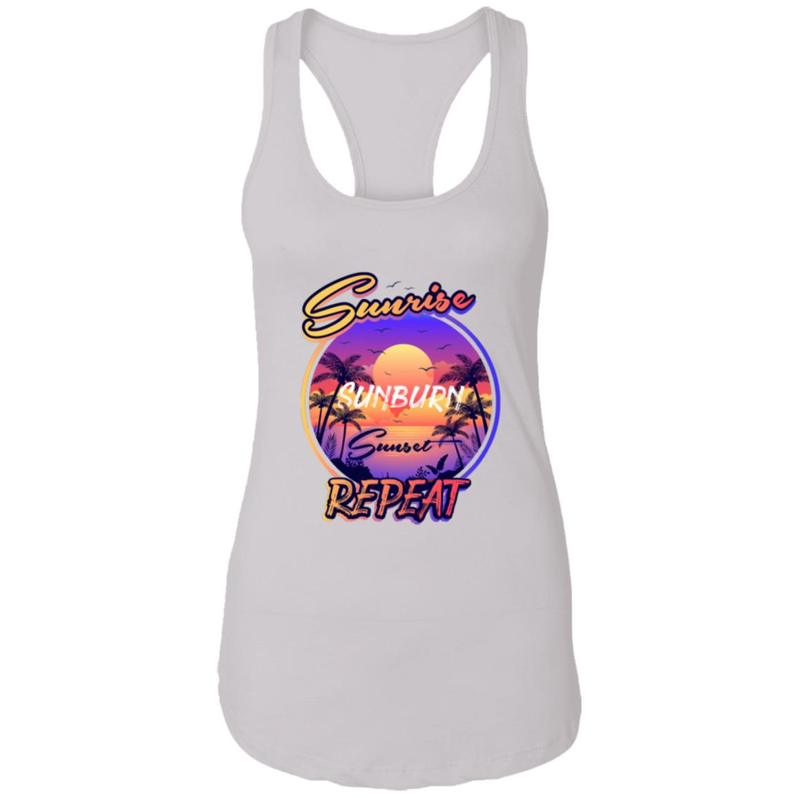 Sunrise Tank Top, White, Ladies Racerback Tank