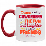 Personalized Chance Made Us Accent Mug, White/Red, 11 oz. Accent Mug