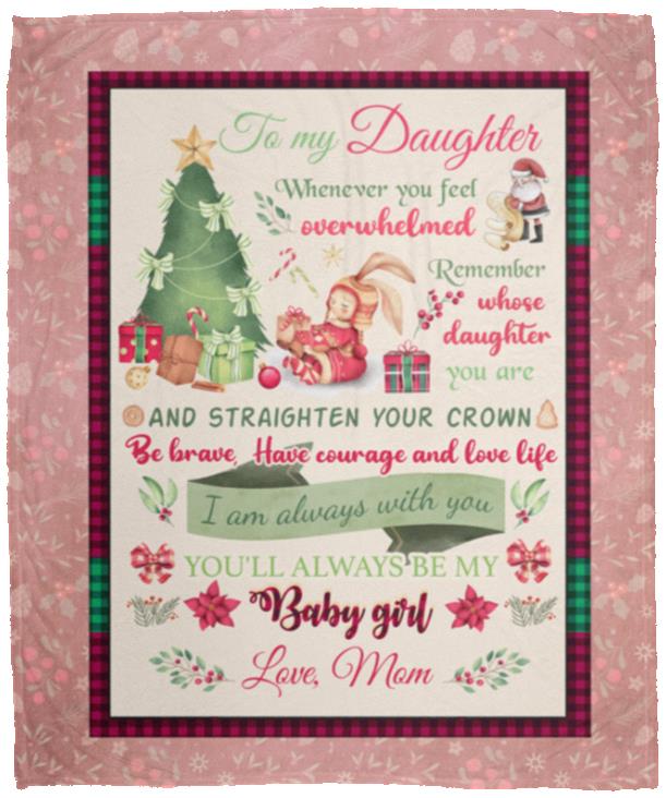 Mom To My Daughter When, White, Cozy Plush Fleece Blanket - 50x60