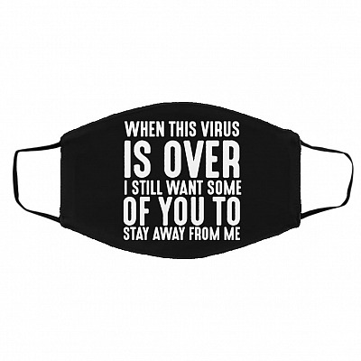 Virus Mask, Black, Cloth Face Cover – Medium/Large
