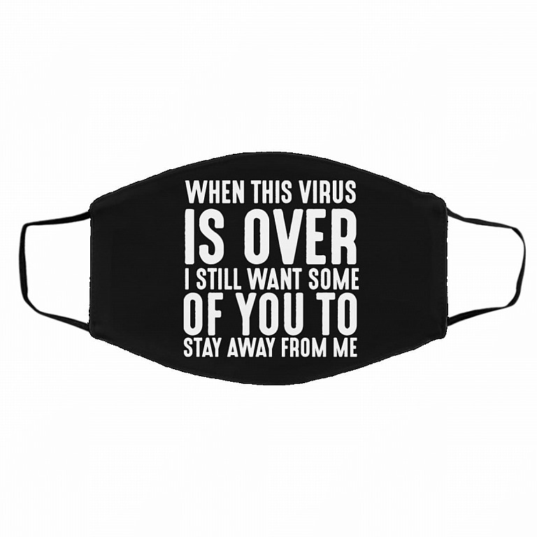 Virus Mask, Black, Cloth Face Cover – Medium/Large