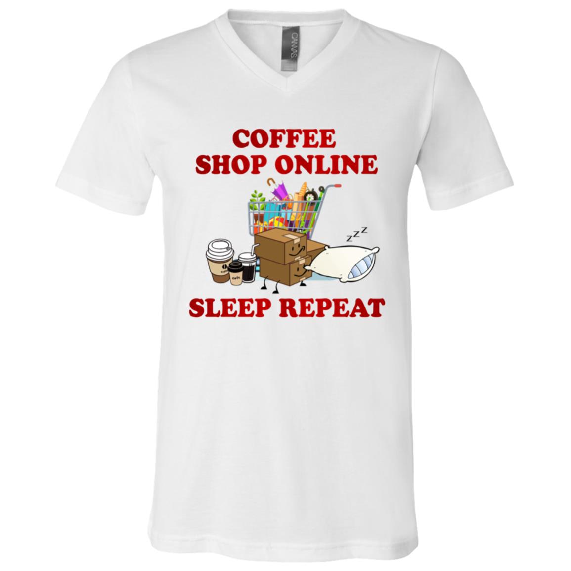 Coffee Lover T-Shirt, White, V-Neck T-Shirt