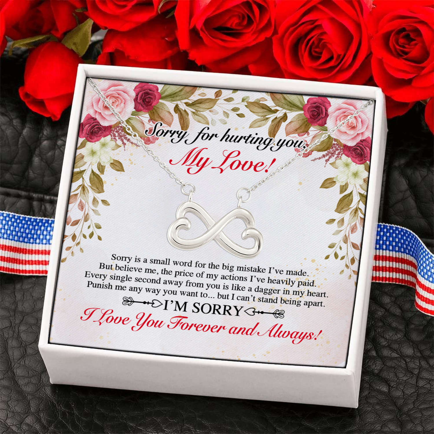 1P. Sorry my love (5) Infinity Heart Necklace (Silver) 6