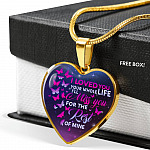 I Loved You Your Whole Life I'll Miss You For The Rest Of Mine Butterfly Heart Pendant Necklace - Heart Luxury Necklace (Gold Plated)