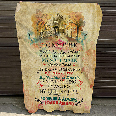 Alternative view of Old Husband To My Wife You Are My Happily Ever After My Soulmate My Bestfriend Fleece Blanket - Mink Blanket