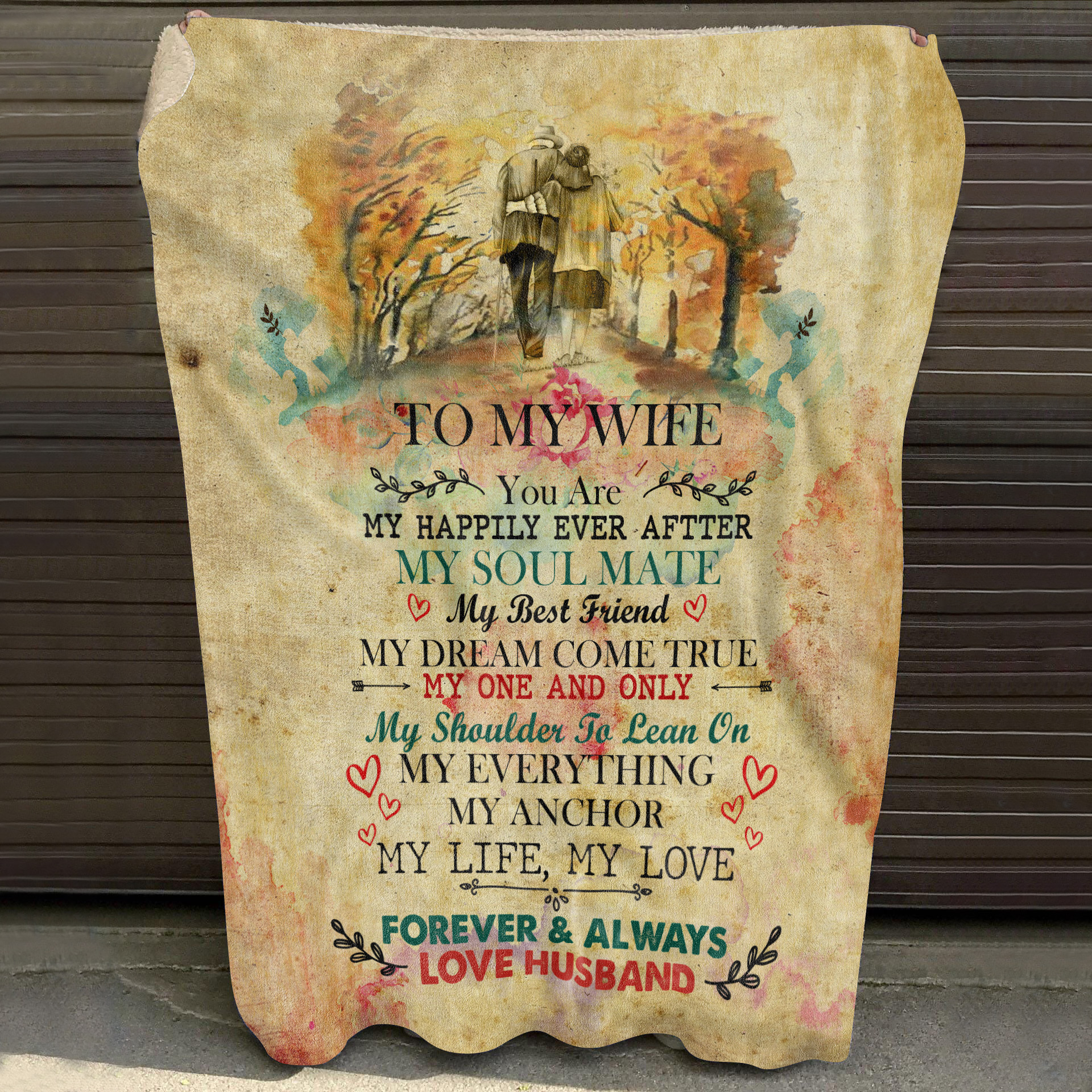 4O_ To My Husband Happily WIFE Blanket Mockup 10
