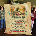 4O_ To My Husband Happily WIFE Blanket Mockup 11