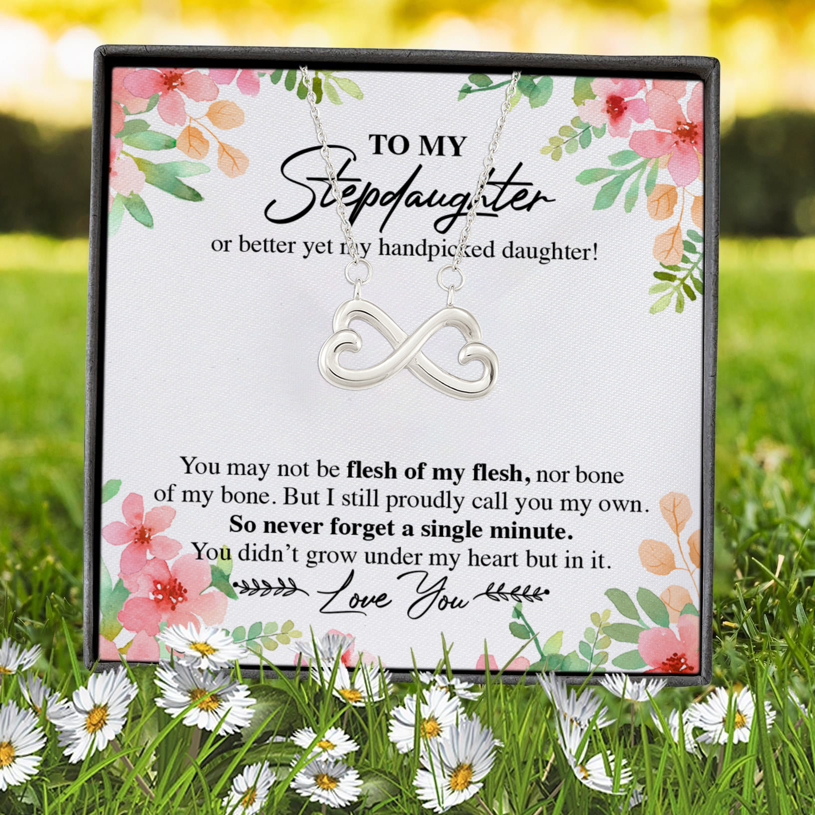 8VT. To My Stepdaughter Or Better Yet Infinity Heart Necklace (Silver) 7