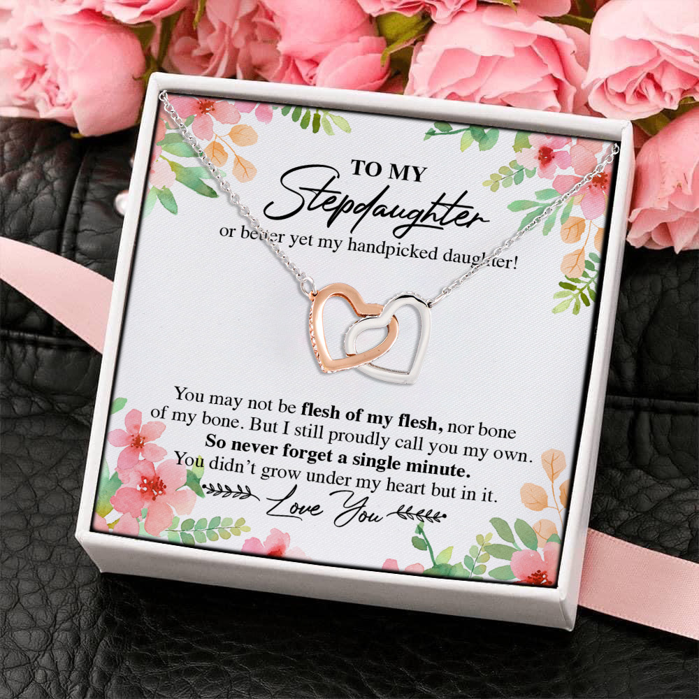 8VT. To My Stepdaughter Or Better Yet Interlocking Hearts Necklace 4