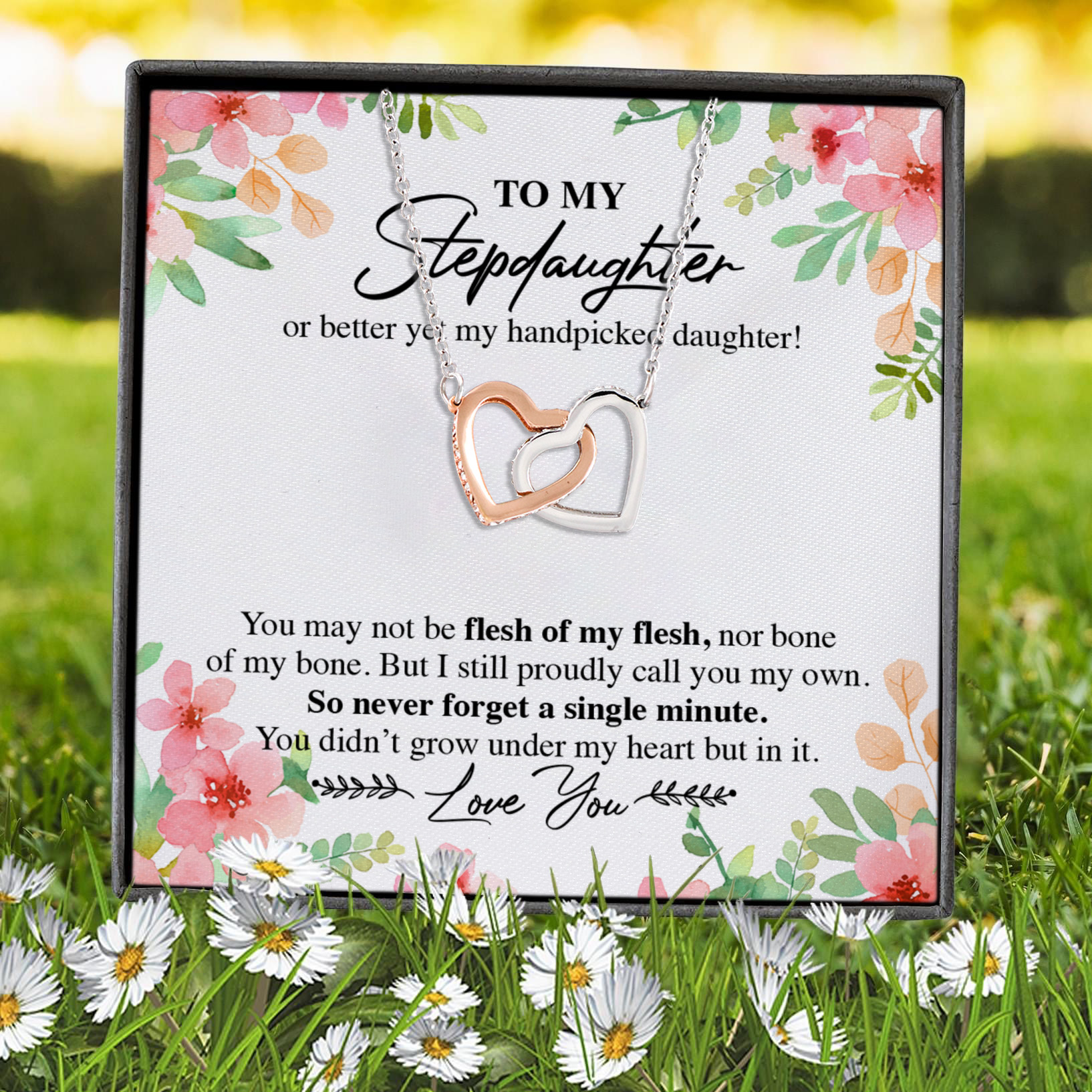 8VT. To My Stepdaughter Or Better Yet Interlocking Hearts Necklace 7