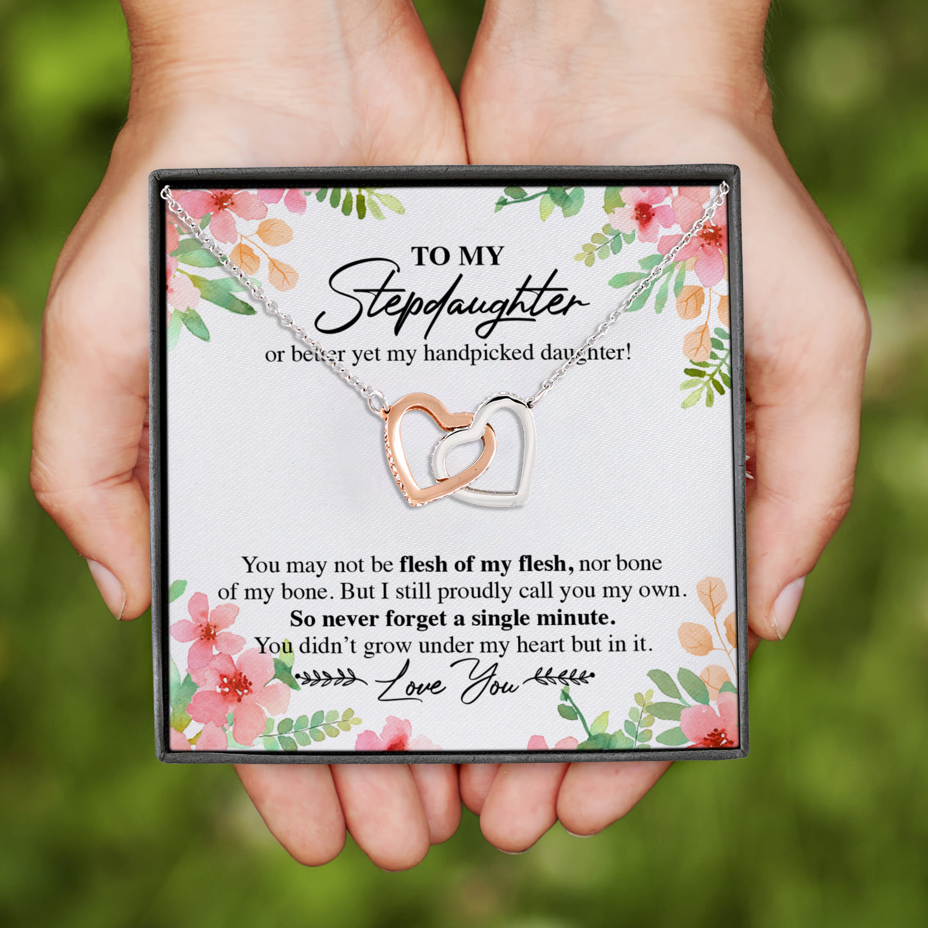 8VT. To My Stepdaughter Or Better Yet Interlocking Hearts Necklace