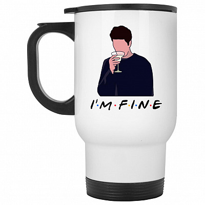 14 oz. White Travel Mug