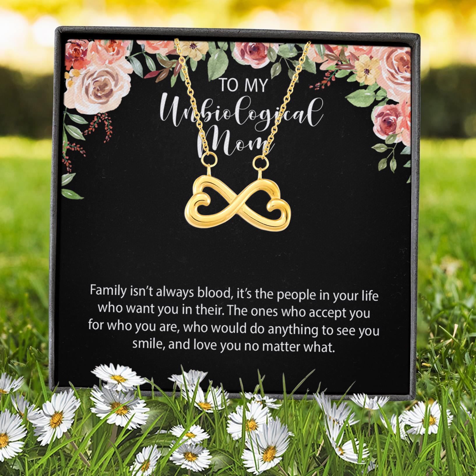 1N.TO My Unbiological Mom(4) Infinity Heart Necklace (Gold) 7