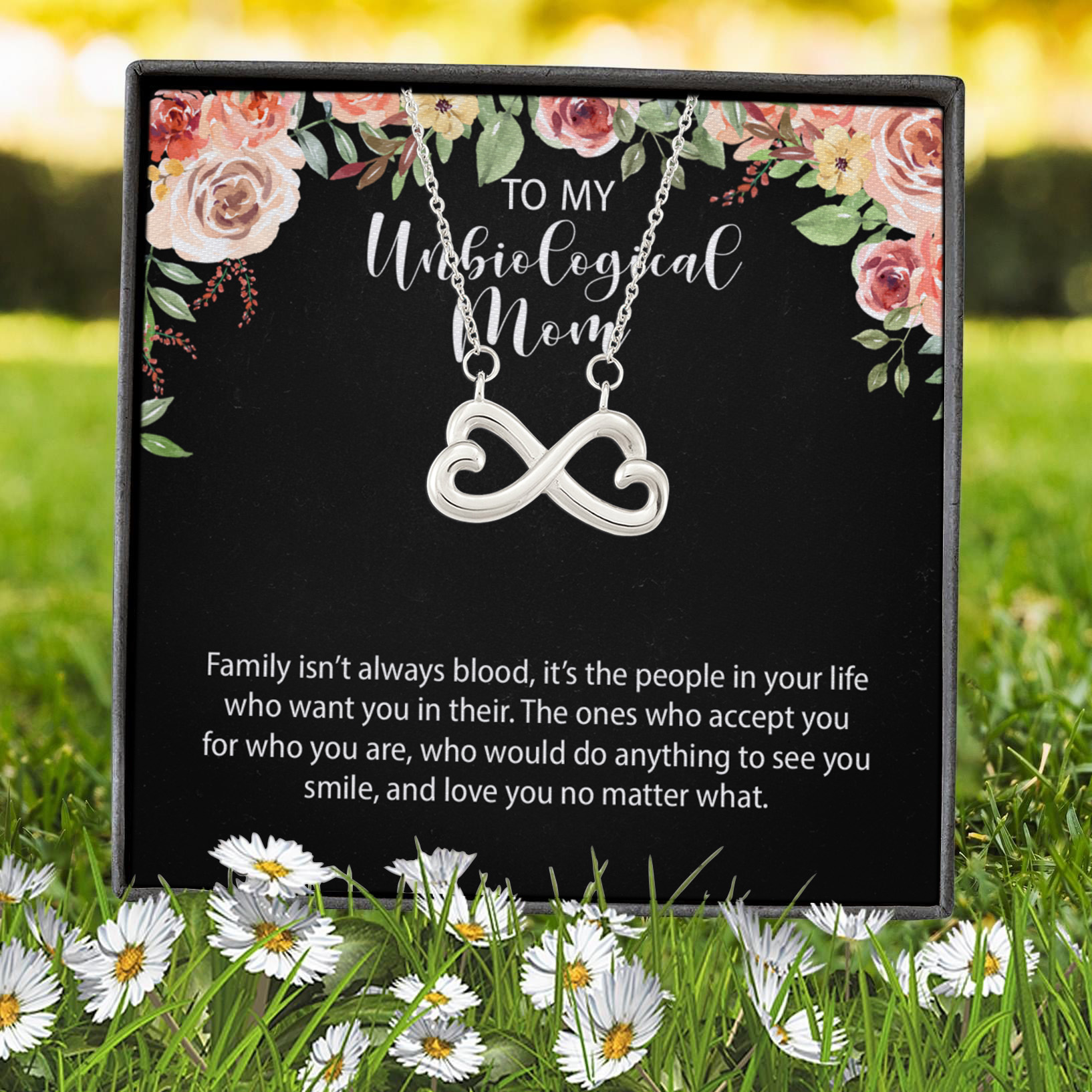1N.TO My Unbiological Mom(4) Infinity Heart Necklace (Silver) 7