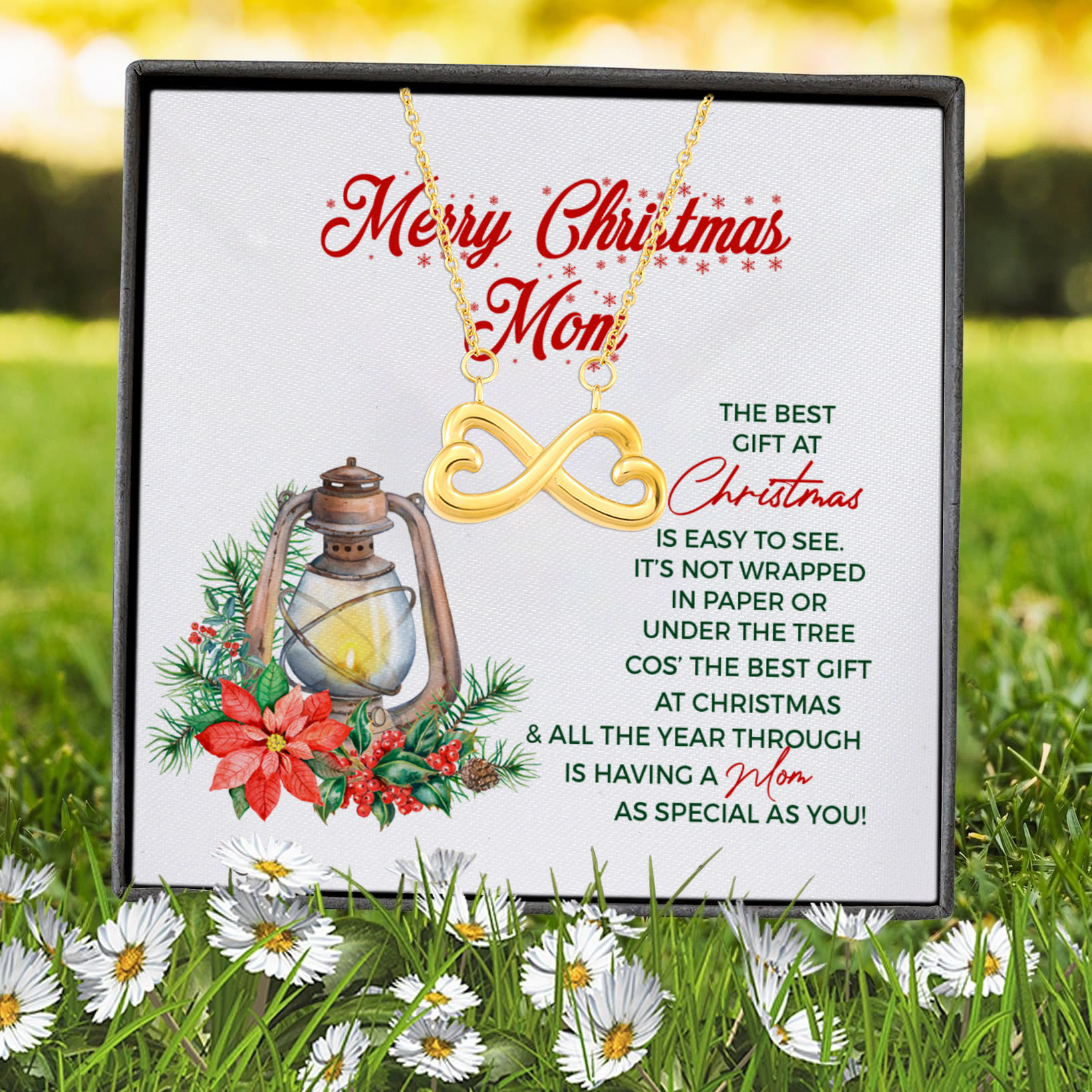 1N.Merry Christmas Mom (4) Infinity Heart Necklace (Gold) 7