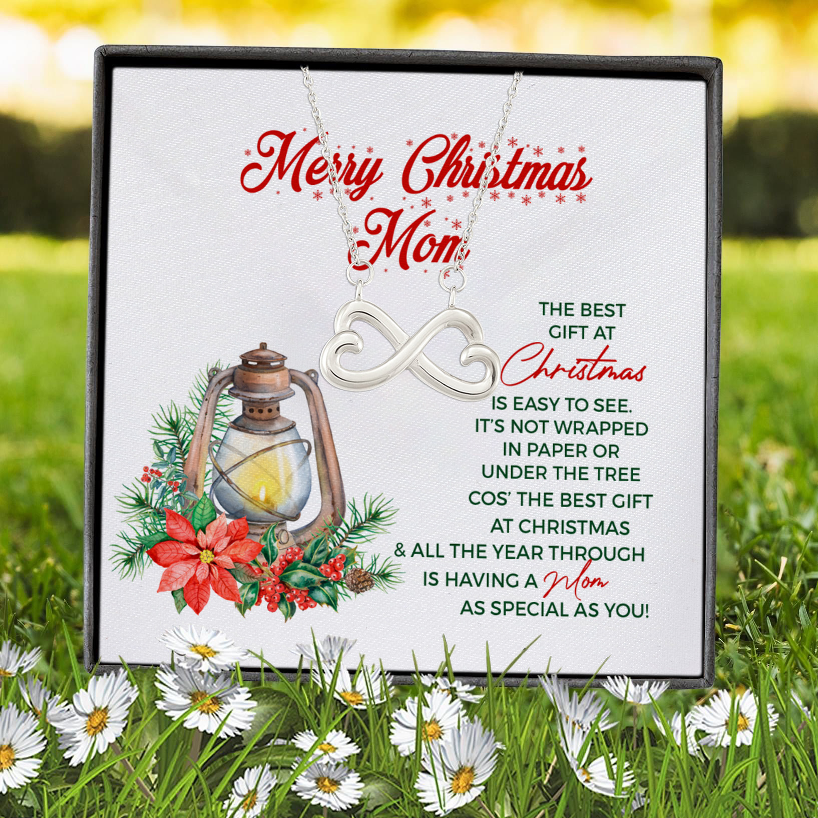 1N.Merry Christmas Mom (4) Infinity Heart Necklace (Silver) 7