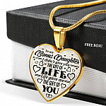 To My Bonus Daughter I Didn't Give You The Gift Of Life Life Gave Me The Gift Of You Heart Pendant Necklace - Heart Luxury Necklace (Gold Plated)