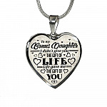 To My Bonus Daughter I Didn't Give You The Gift Of Life Life Gave Me The Gift Of You Heart Pendant Necklace - Heart Luxury Necklace (Silver)