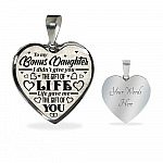 To My Bonus Daughter I Didn't Give You The Gift Of Life Life Gave Me The Gift Of You Heart Pendant Necklace - Heart Luxury Necklace (Silver)