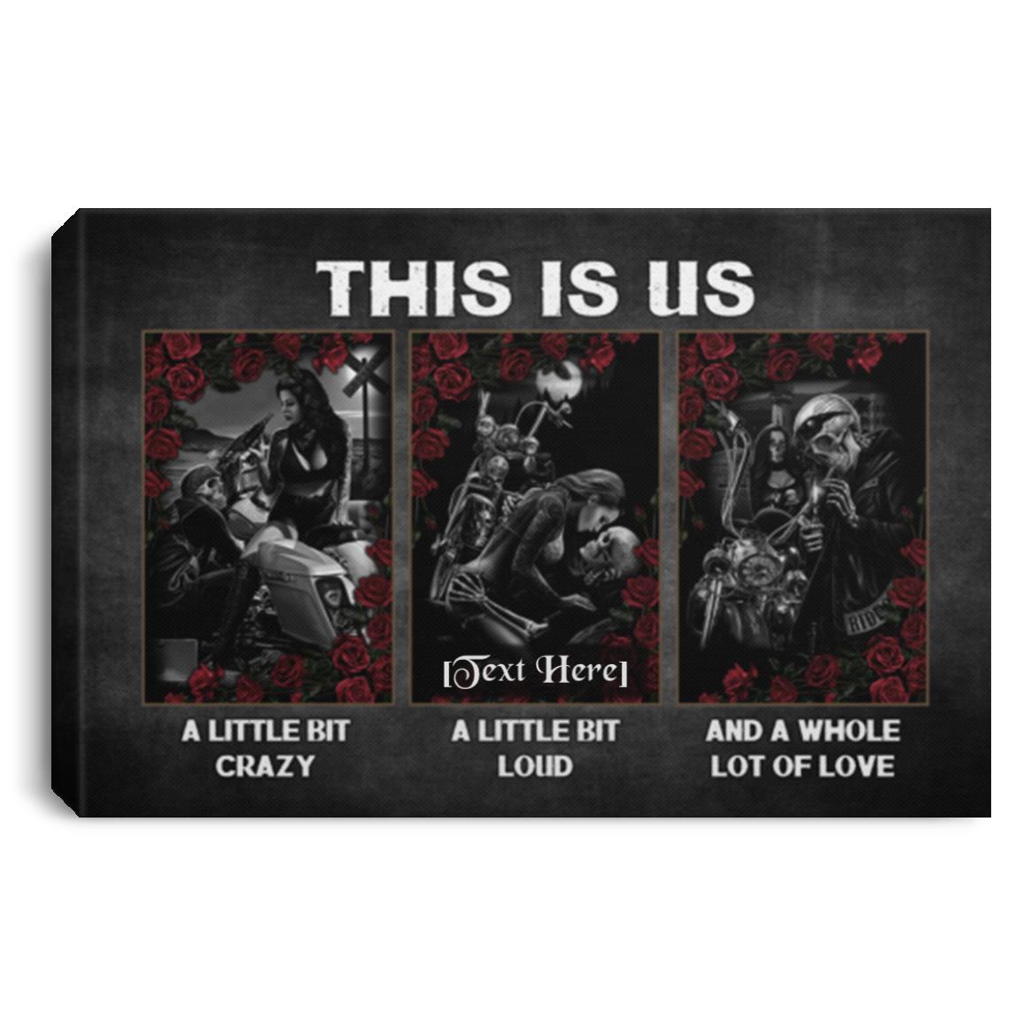 Personalized Couple Biker This is Us Canvas, White, 0.75'' Framed Canvas Personalized Couple Biker This is Us Canvas, White, 0.75'' Framed Canvas