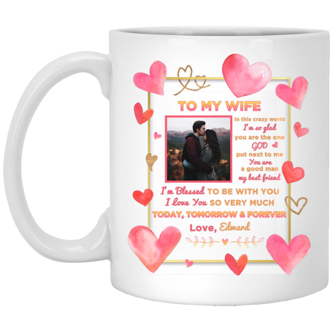 Personalized Photo Husband to My Wife  Mug, White, 11 oz. White Mug Personalized Photo Husband to My Wife Mug, White, 11 oz. White Mug