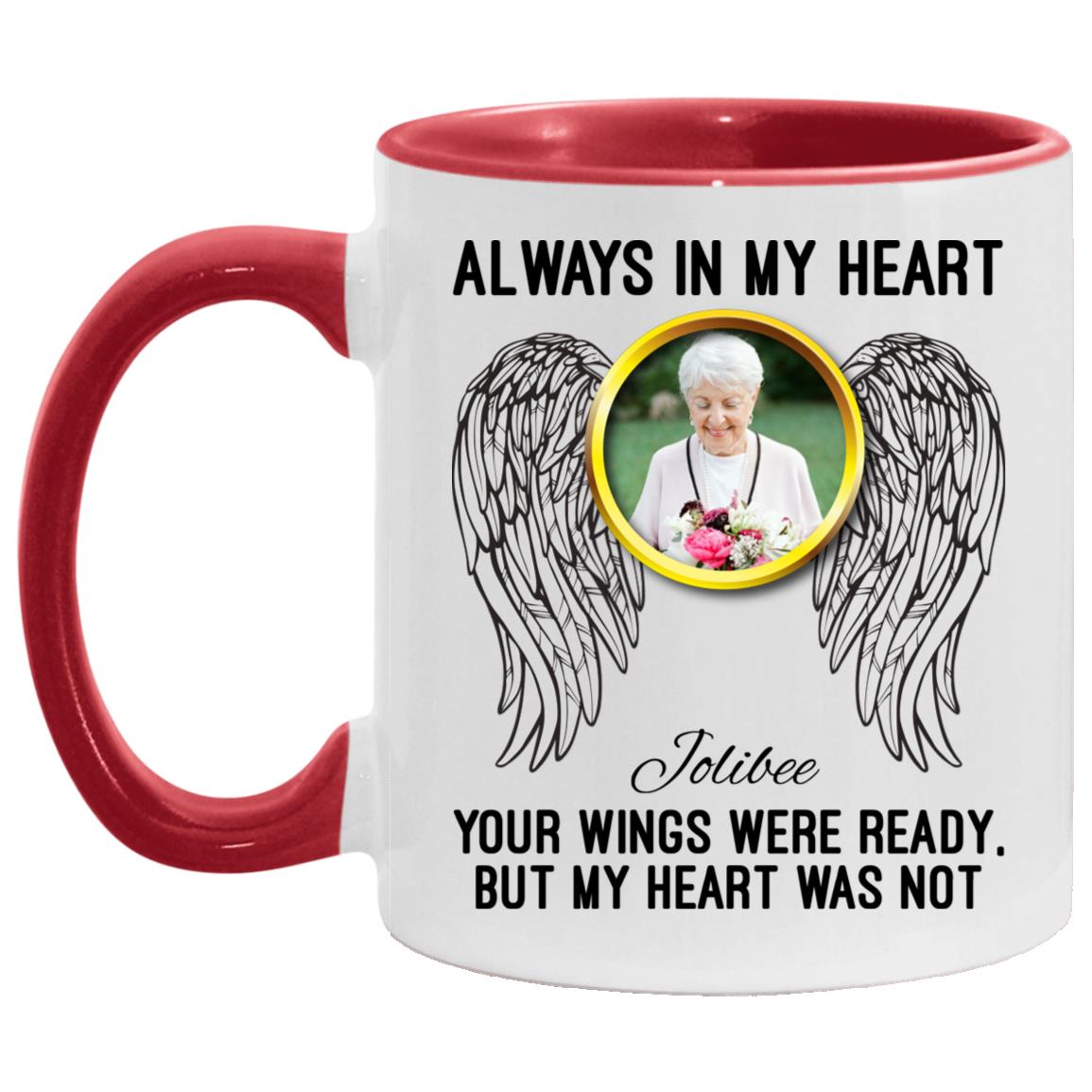 Personalized Photo Always In, White/Red, 11 oz. Accent Mug Personalized Photo Always In, White/Red, 11 oz. Accent Mug