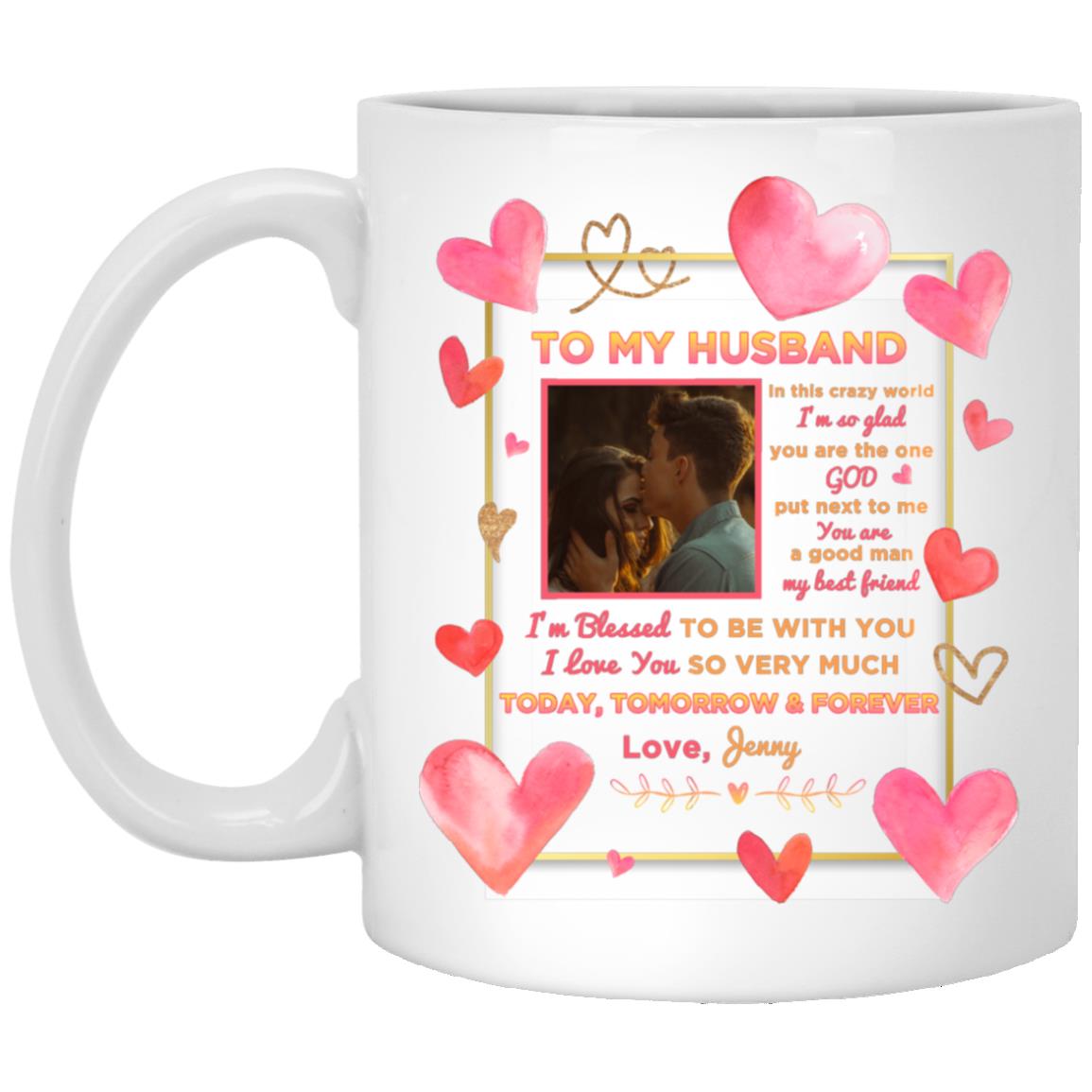 Personalized Photo Wife to My Husband Mug, White, 11 oz. White Mug Personalized Photo Wife to My Husband Mug, White, 11 oz. White Mug