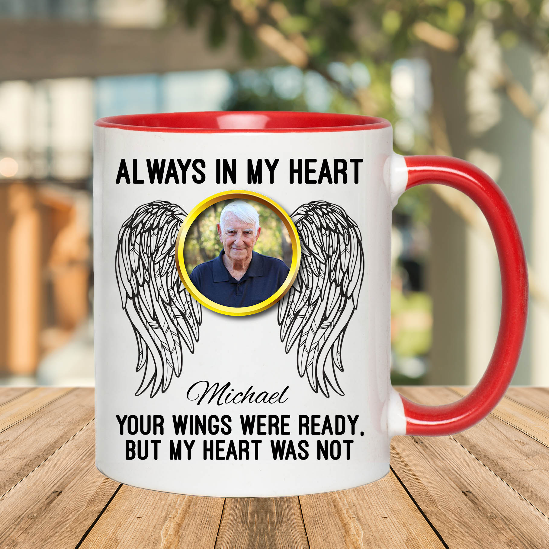 7VT. Always In My Heart Custom Photo accent mug mk1