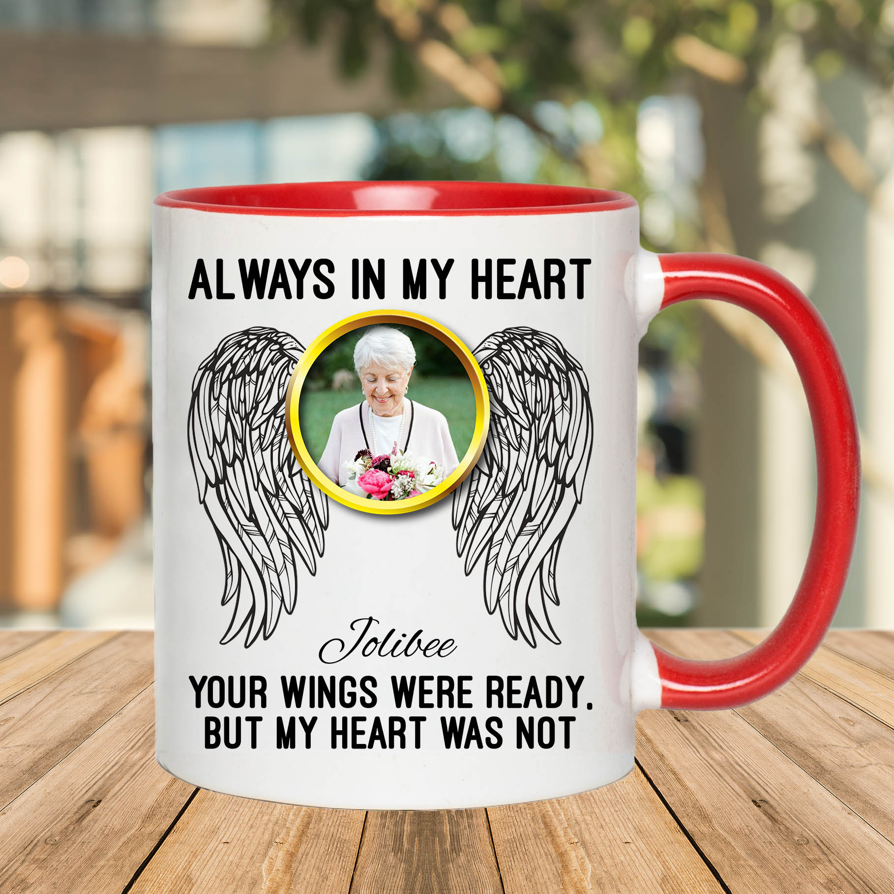7VT. Always In My Heart Custom Photo accent mug mk2