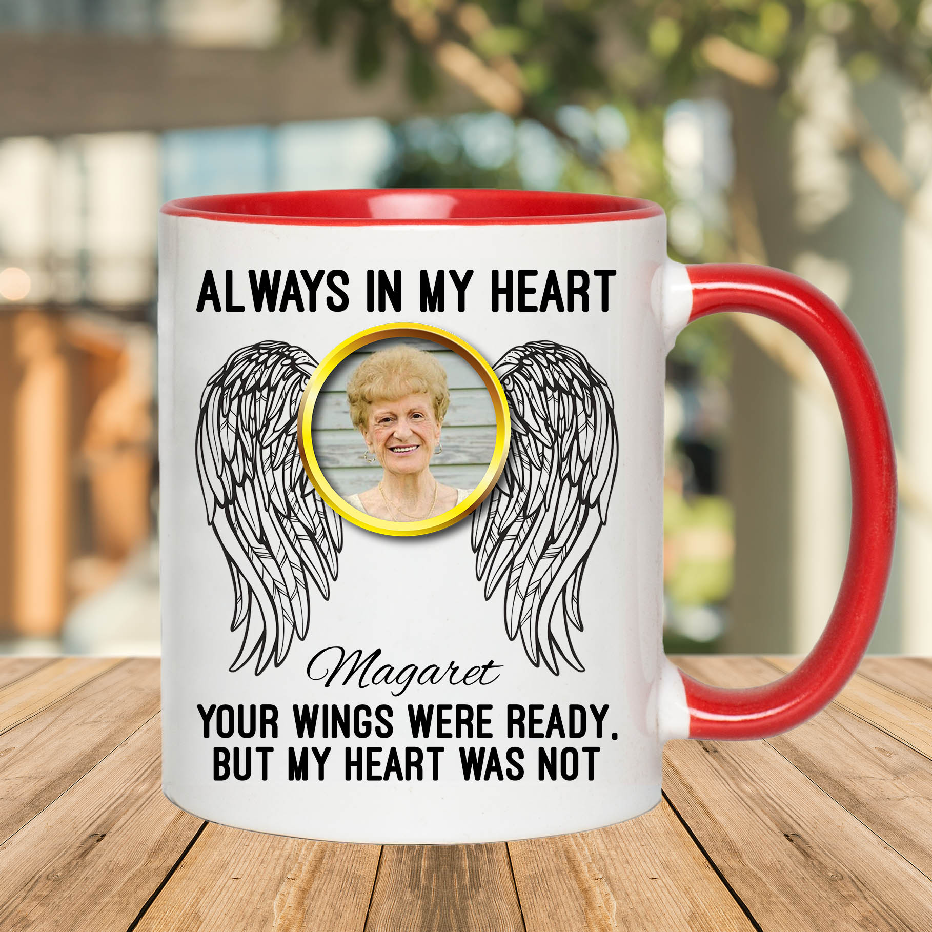 7VT. Always In My Heart Custom Photo accent mug mk3