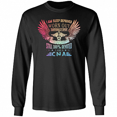Nurse I Am Sleep Deprived Worn Out Hoodie, Black, Long Sleeve