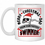 Merry Christmas Dad From Your Fastest, White, 11 oz. White Mug