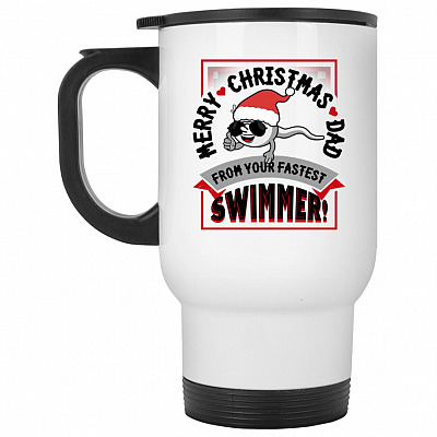 14 oz. White Travel Mug