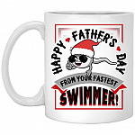 Happy Father's Day From Your Fastest, White, 11 oz. White Mug