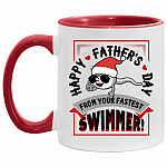 Happy Father's Day From Your Fastest, White/Red, 11 oz. Accent Mug
