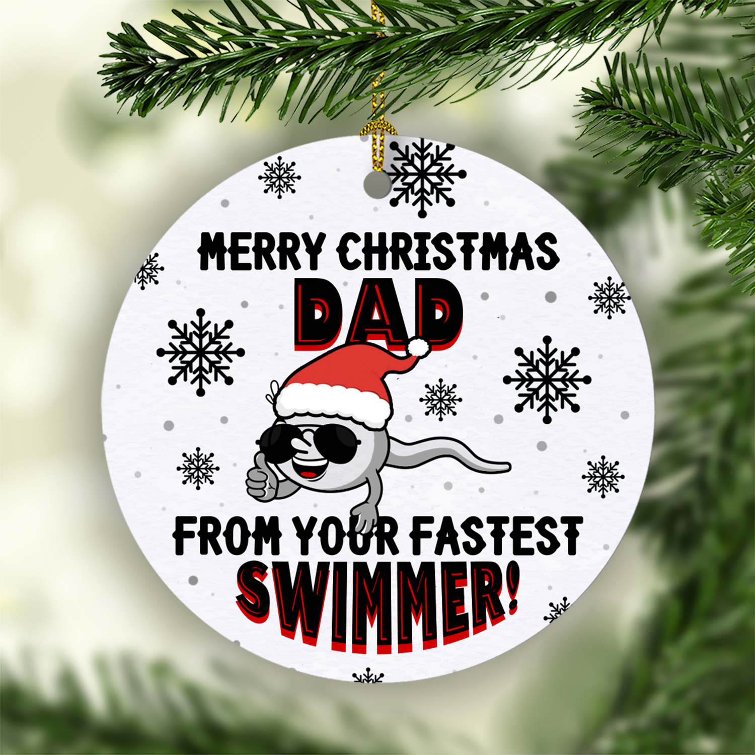 2Th. Fastest Swimmer-ornament-mk