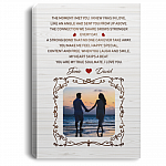 Custom Photo The Moment I Met You I Was in Love Gallery Wrapped Framed Canvas Prints - Unframed Poster, White, 0.75'' Framed Canvas
