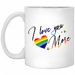LGBT Heart Mug, White, 11 oz. White Mug